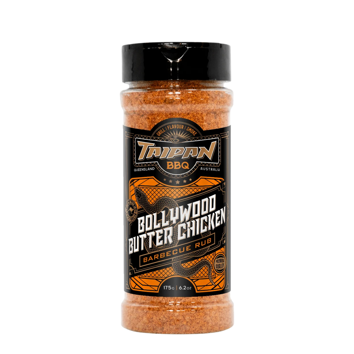 TAIPAN BBQ Bollywood Butter Chicken spiced chicken BBQ rub 175g — front on transparent background