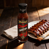 TAIPAN BBQ Competition Glaze mild sweet sticky BBQ glaze 250ml — beauty shot, competition-style glazed ribs