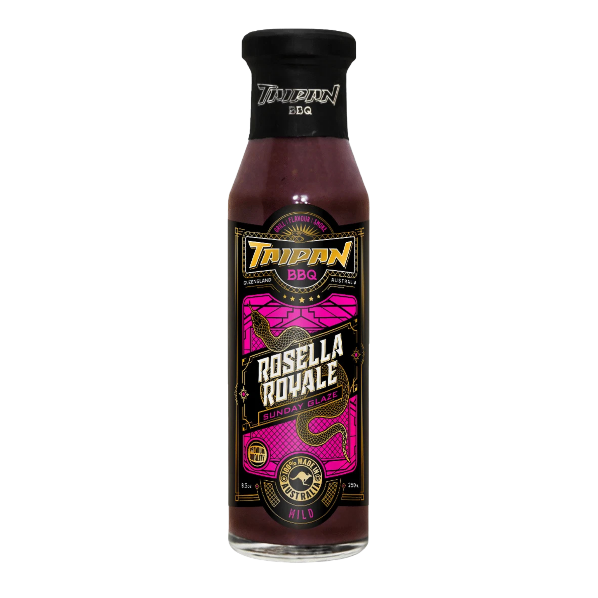 TAIPAN BBQ Rosella Royale Sunday Glaze native rosella BBQ glaze 250ml — front on transparent background