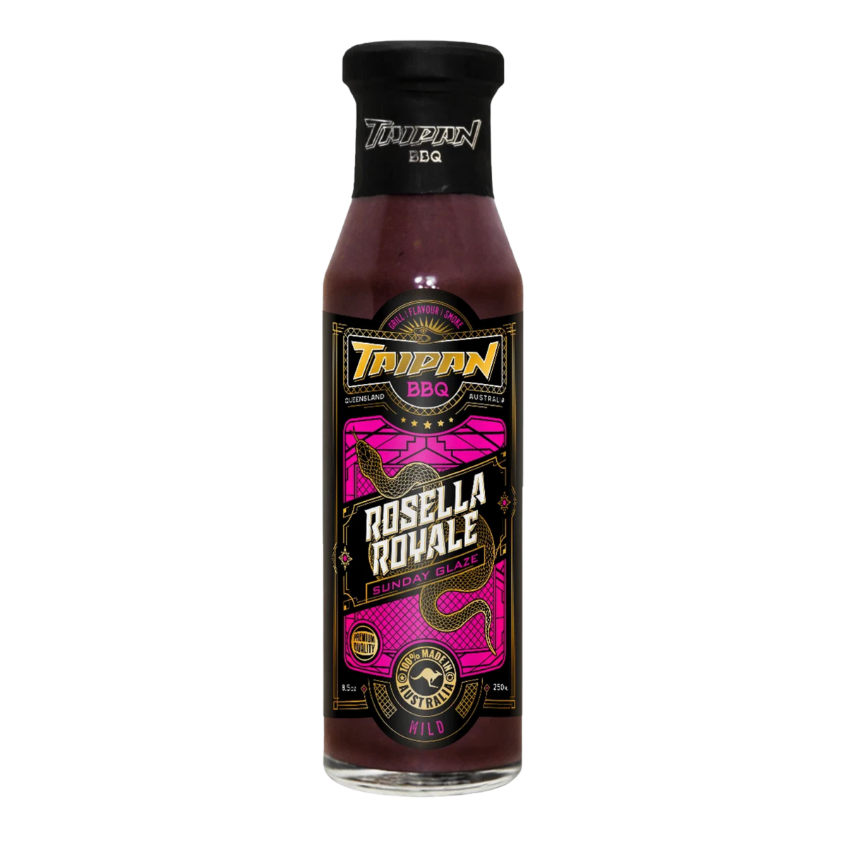 TAIPAN BBQ Rosella Royale Sunday Glaze native rosella BBQ glaze 250ml — front on transparent background