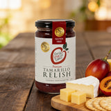 Tamco Tamarillo Relish 330g — beauty shot with cheese board