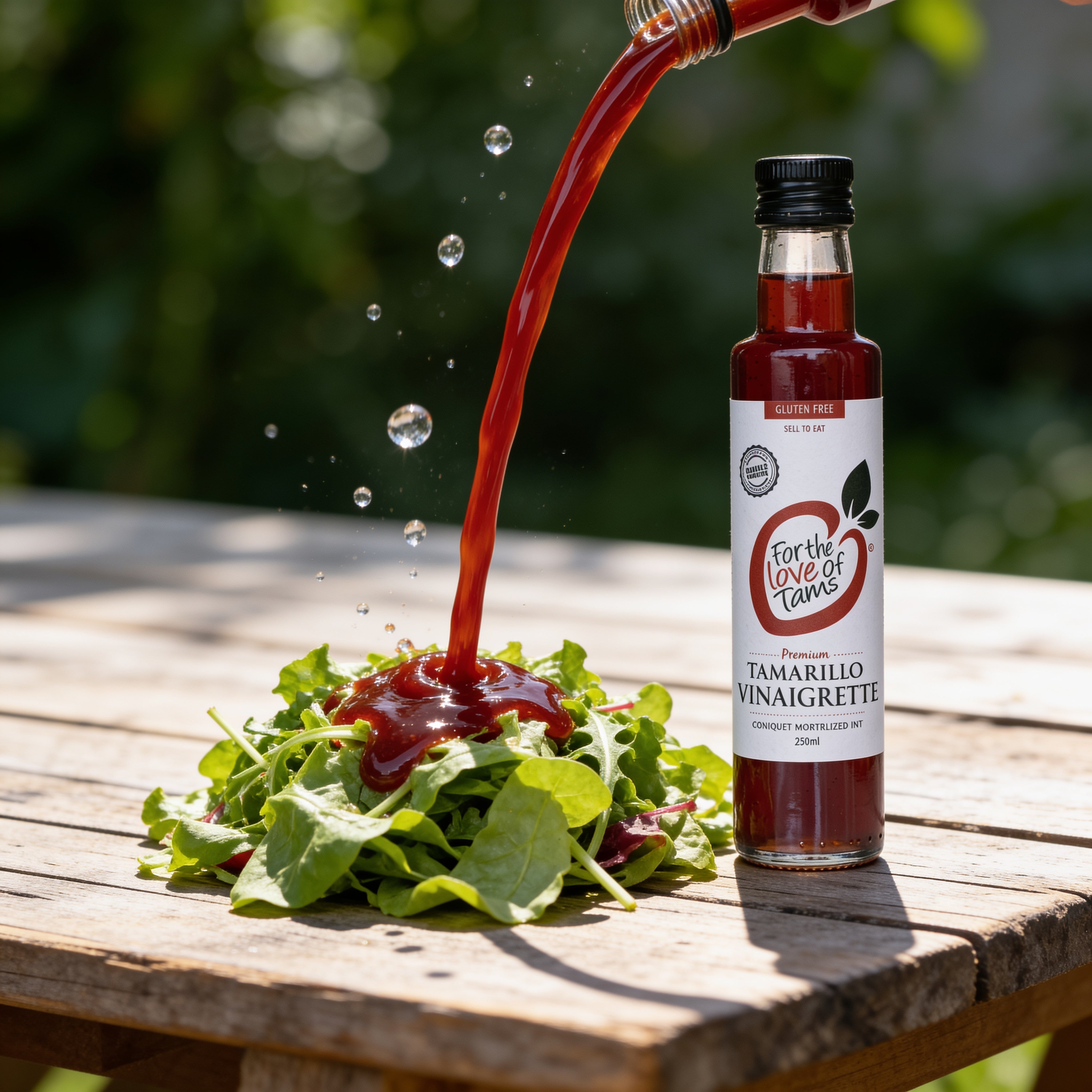 Tamco Tamarillo Vinaigrette being whisked, in action