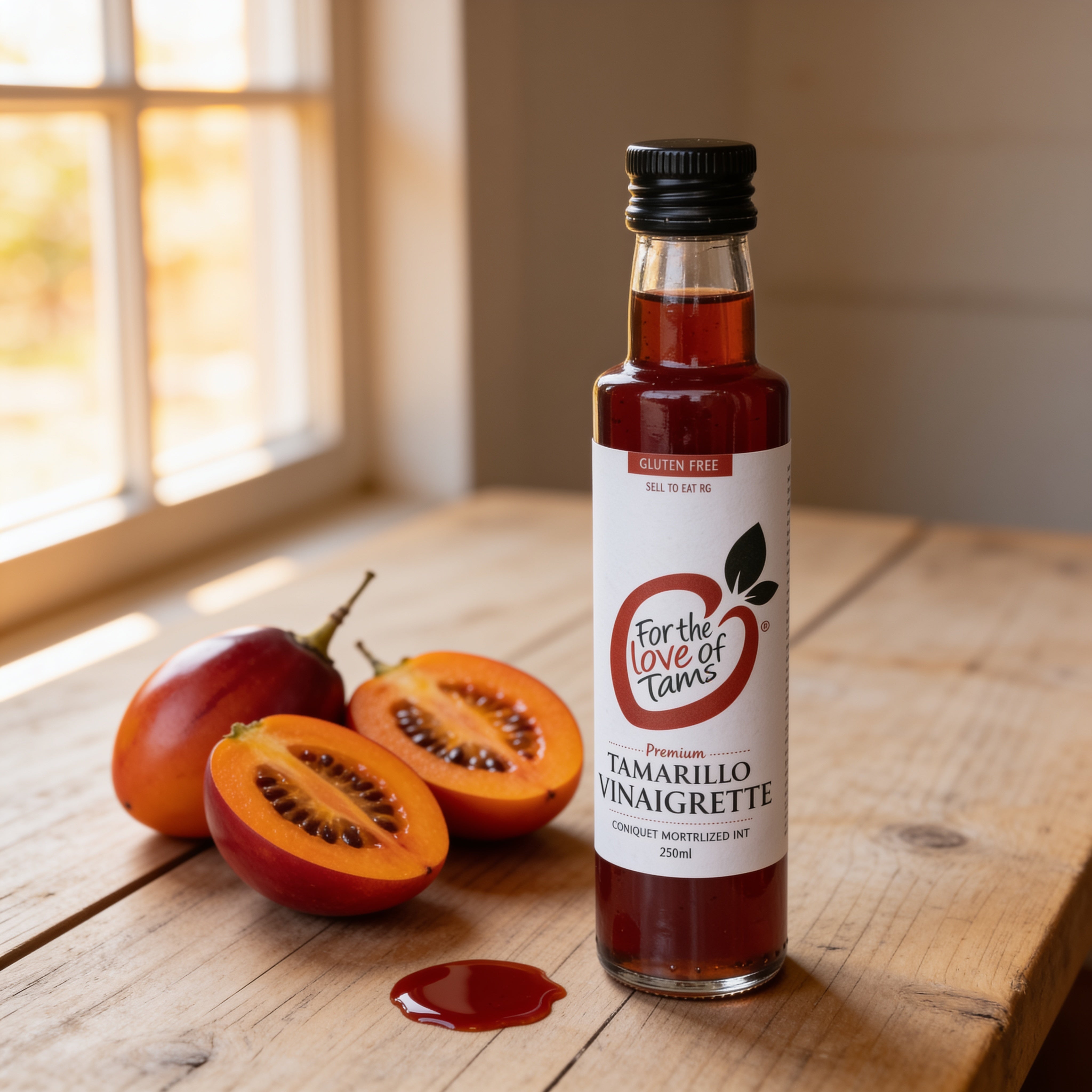Tamco Tamarillo Vinaigrette — beauty shot, deep red syrup-like dressing