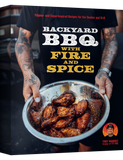 Backyard BBQ with Fire and Spice by Tony Ramirez hardback cookbook — front cover