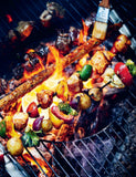 The Curry Guy BBQ by Dan Toombs hardback cookbook — Chicken Seekh Kebabs on the grill