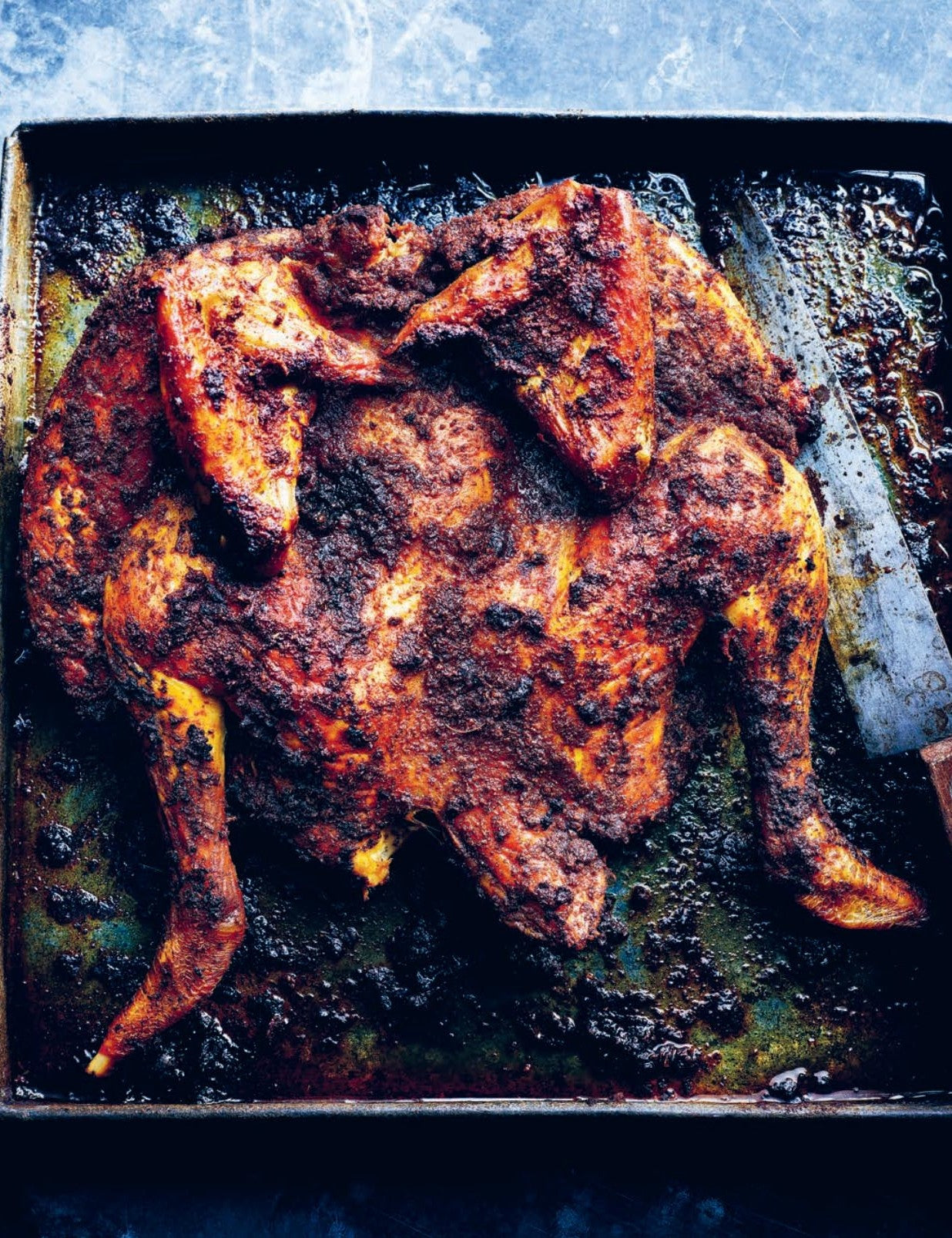 The Curry Guy BBQ by Dan Toombs hardback cookbook — Tandoori Roast Chicken recipe page