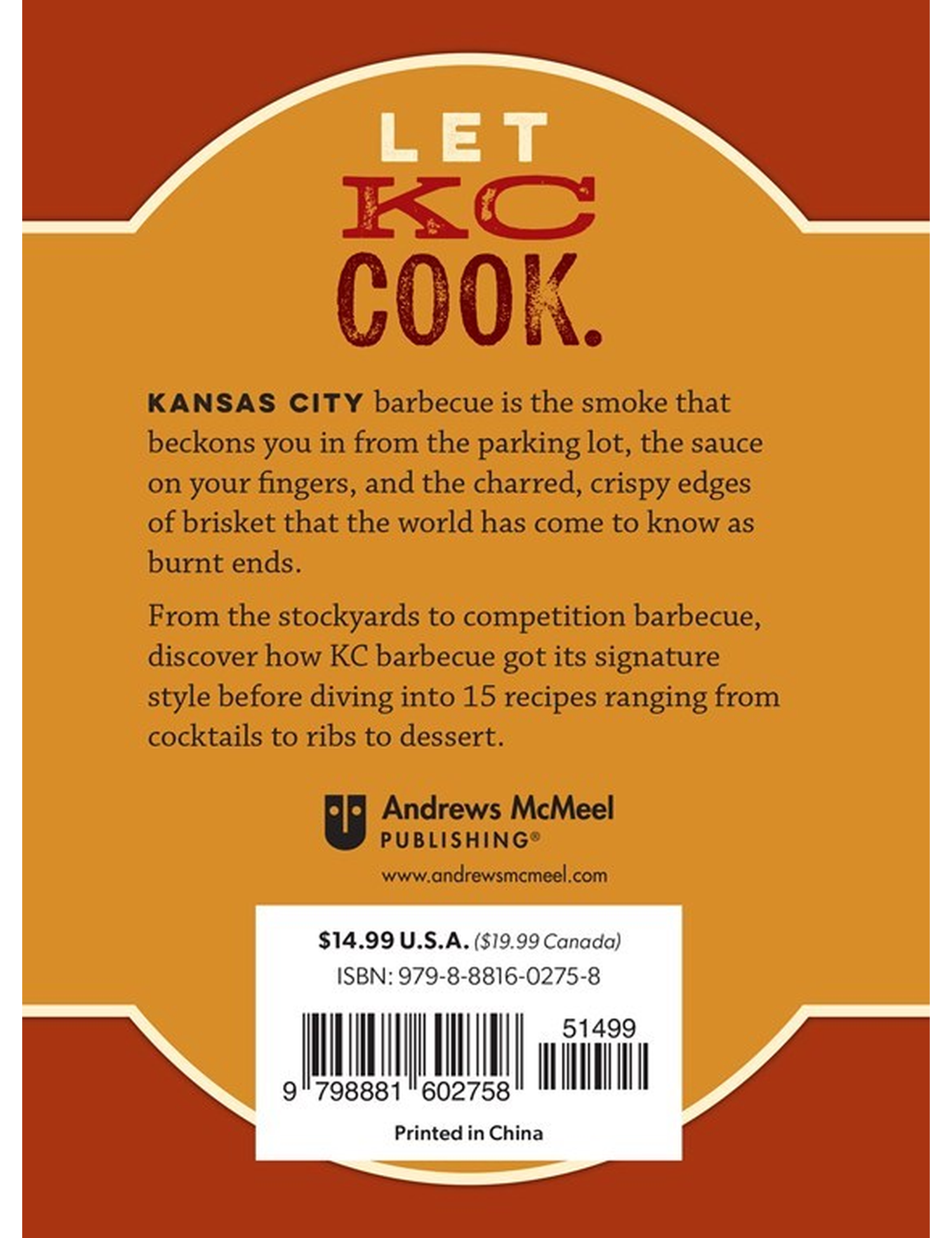 The Little Book of KC BBQ by Jonathan Bender hardback cookbook — back cover