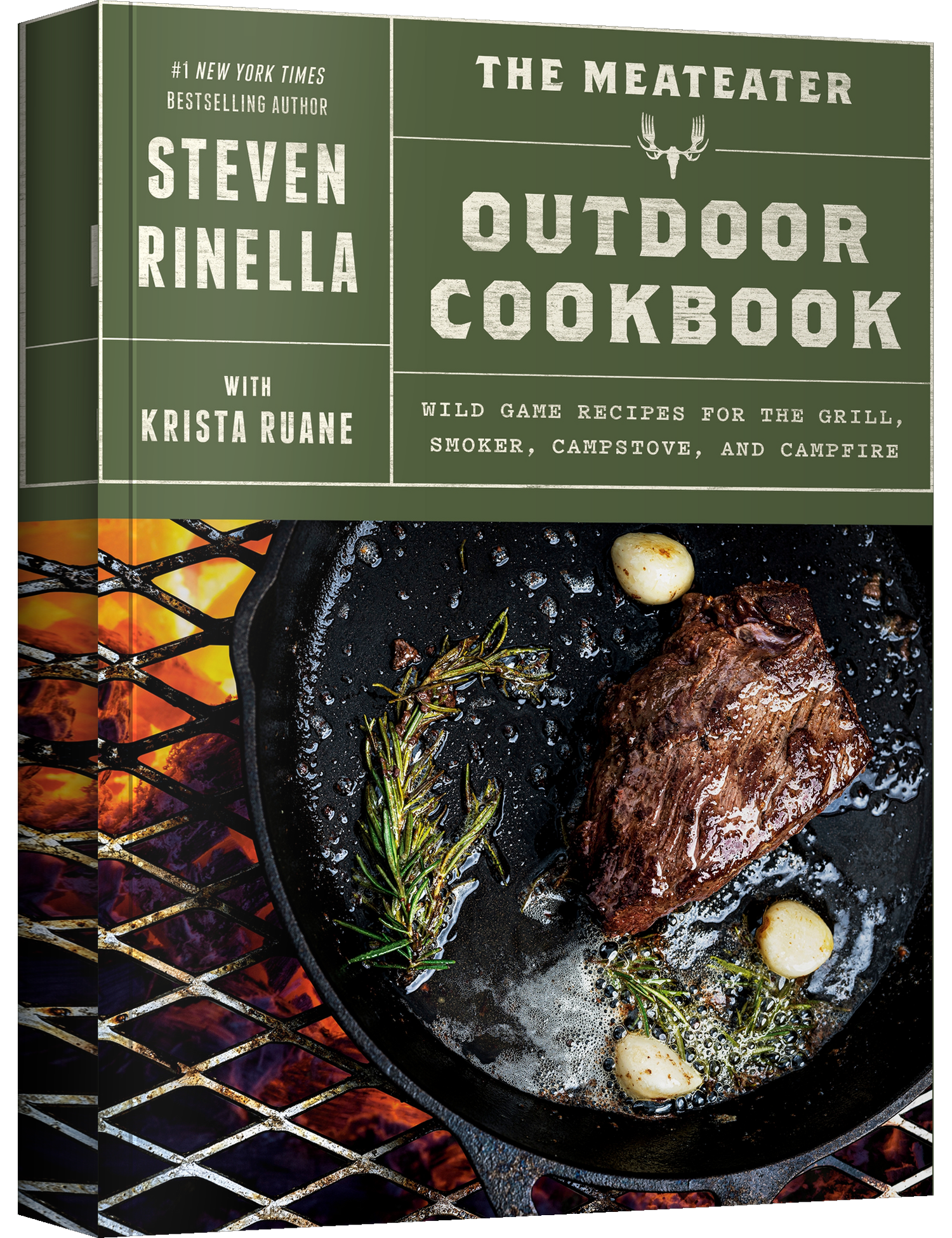 The MeatEater Outdoor Cookbook by Steven Rinella hardback cookbook — front cover