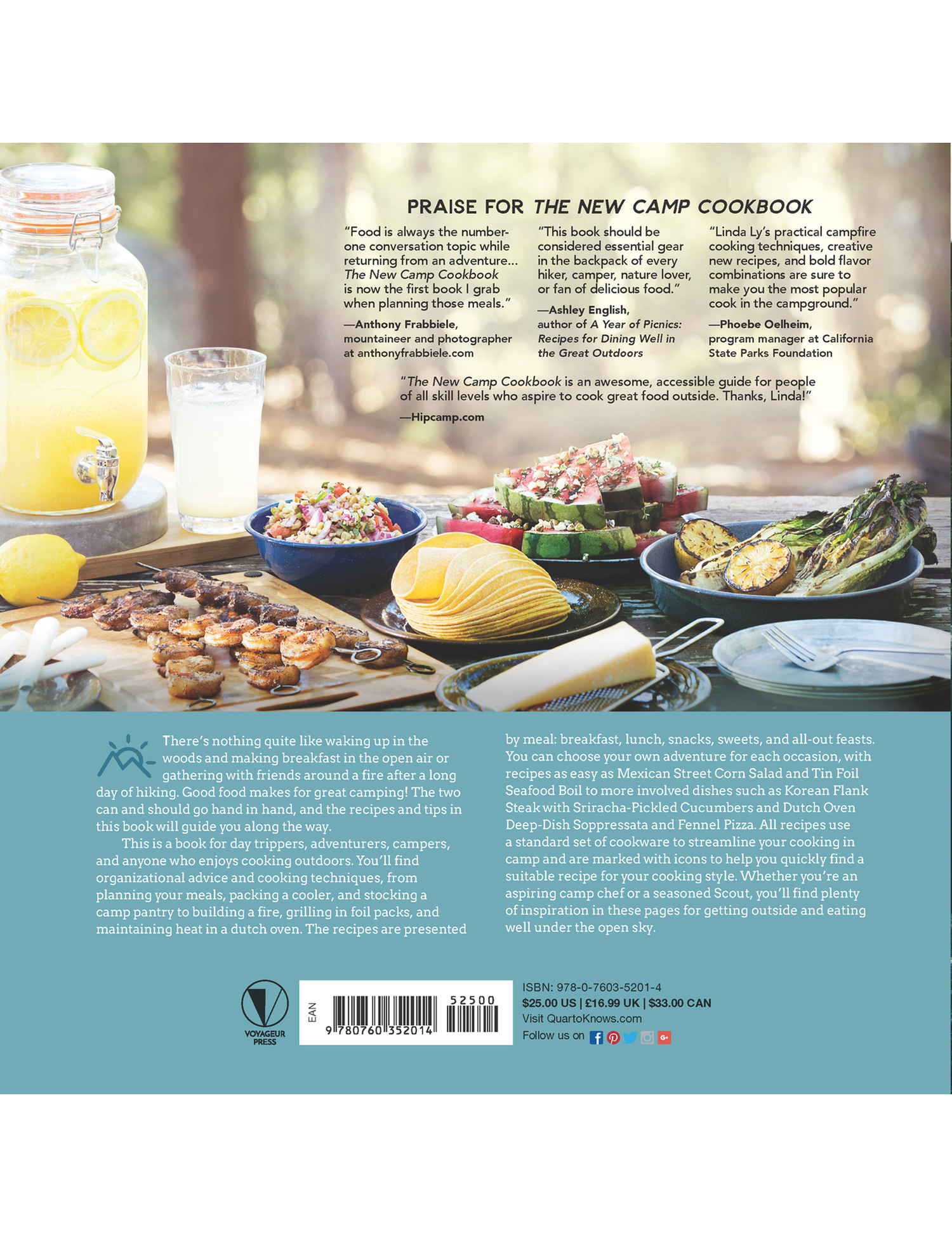 The New Camp Cookbook by Linda Ly hardback cookbook — back cover