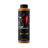 Tillman's Barbecue Florida Gold mustard BBQ sauce 567g, front of bottle on transparent background