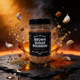 Uncle Mungo's Brown Sugar Bourbon 300g brown sugar bourbon dry rub — exploded high-speed shot with brown sugar, bourbon and paprika