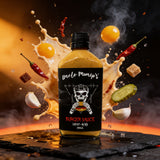 Uncle Mungo's Burger Sauce 200ml smoky burger sauce — exploded high-speed shot with egg yolk, cayenne, garlic and pickles