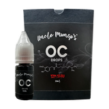 Uncle Mungo's OC Drops 10ml capsaicin extract — front of dropper bottle on transparent background