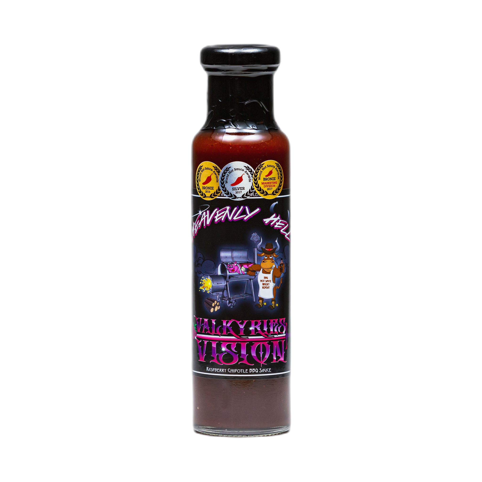 Heavenly Hell Valkyries Vision Raspberry & Chipotle Sauce 250ml bottle