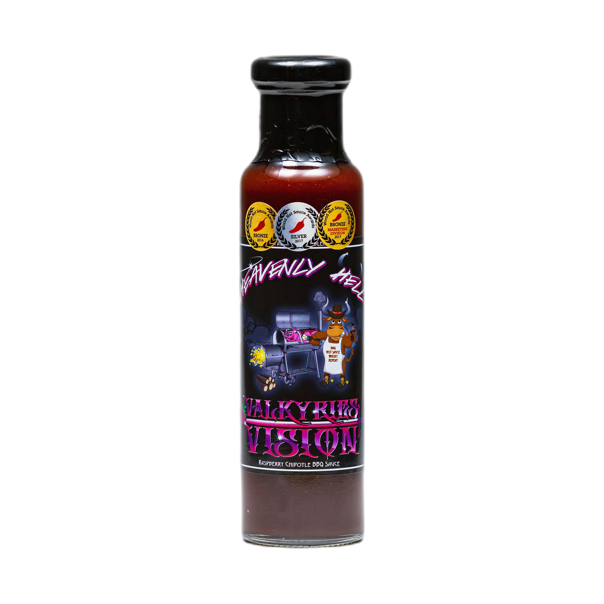 Heavenly Hell Valkyries Vision Raspberry & Chipotle Sauce 250ml bottle