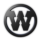 Western BBQ Products barbecue brand logo, frosted 3D wordmark, white on transparent background