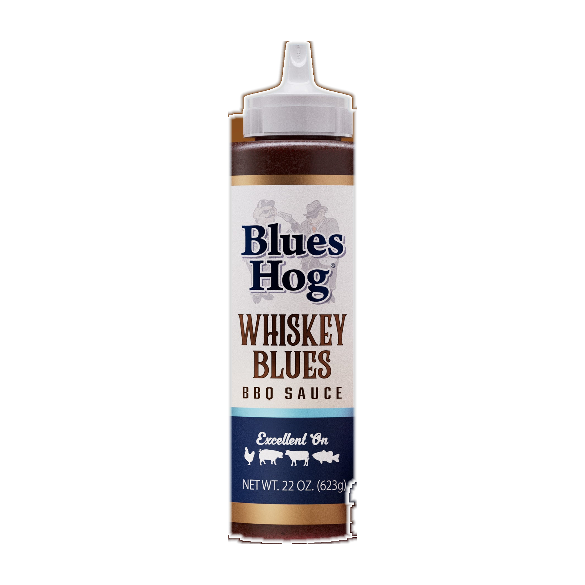 Blues Hog Whiskey Blues BBQ Sauce 623g bottle, front label