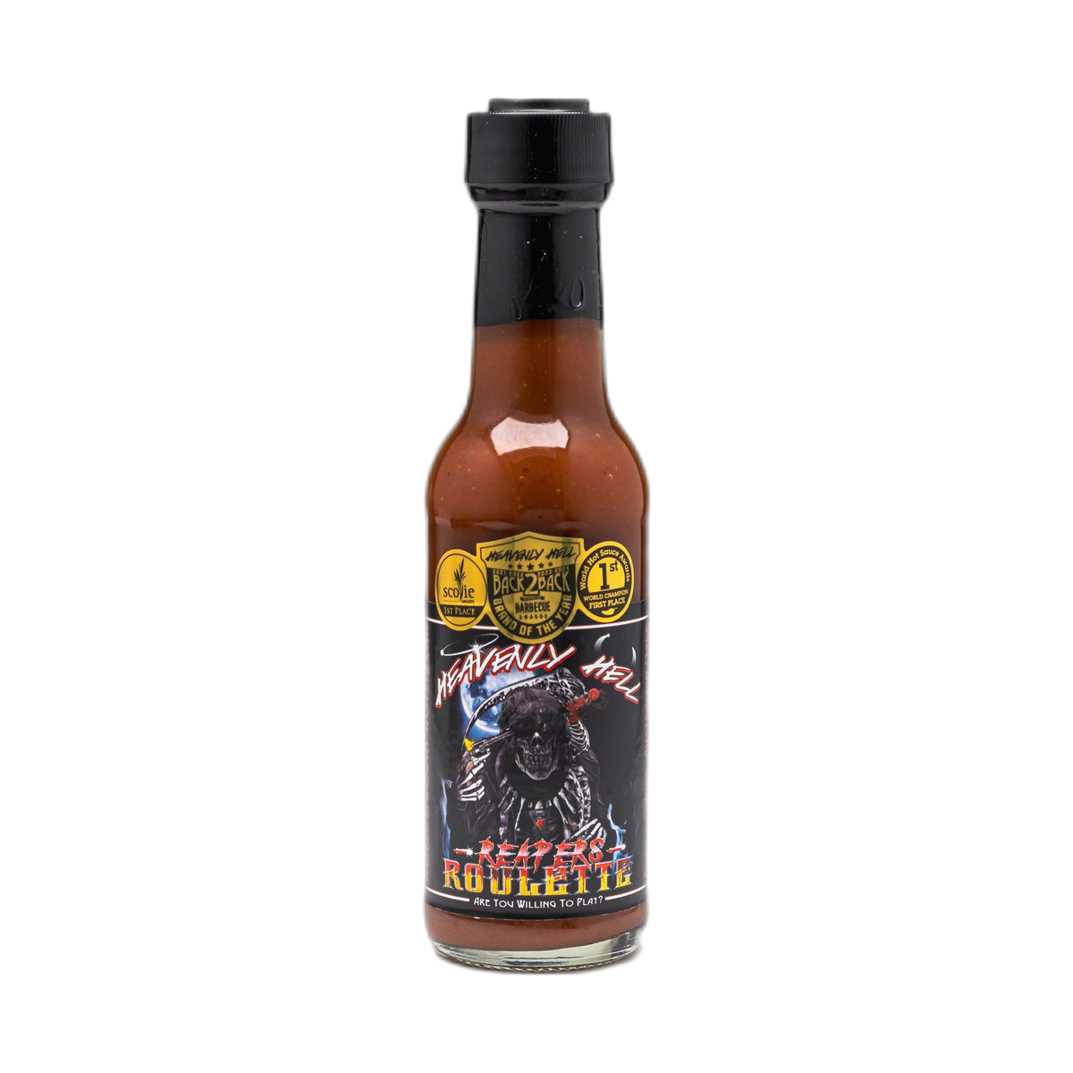 Heavenly Hell Reapers Roulette Carolina Reaper Hot Sauce 150ml bottle