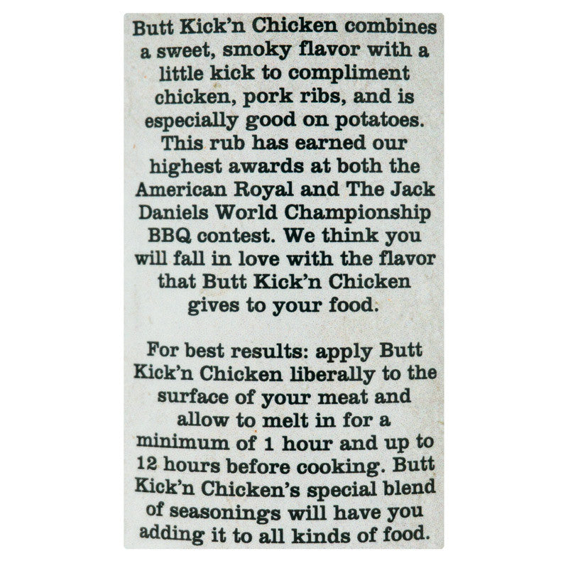 R BUTTS R SMOKIN: Butt Kick'n Chicken BBQ Rub 369g