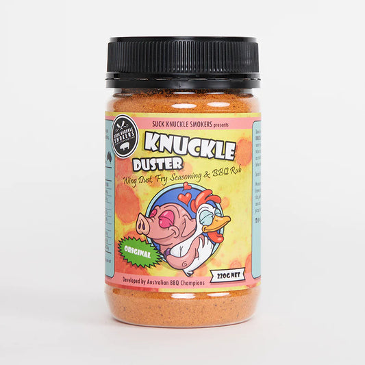 SUCK KNUCKLE SMOKERS: Knuckle Duster Wing Dust, Fry Seasoning & BBQ Rub – 220g