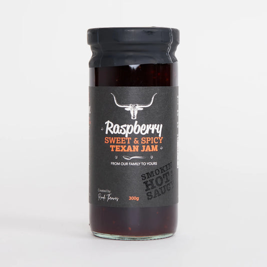 SMOKIN HOT N SAUCY: Raspberry Sweet & Spicy Texan Jam – 300g