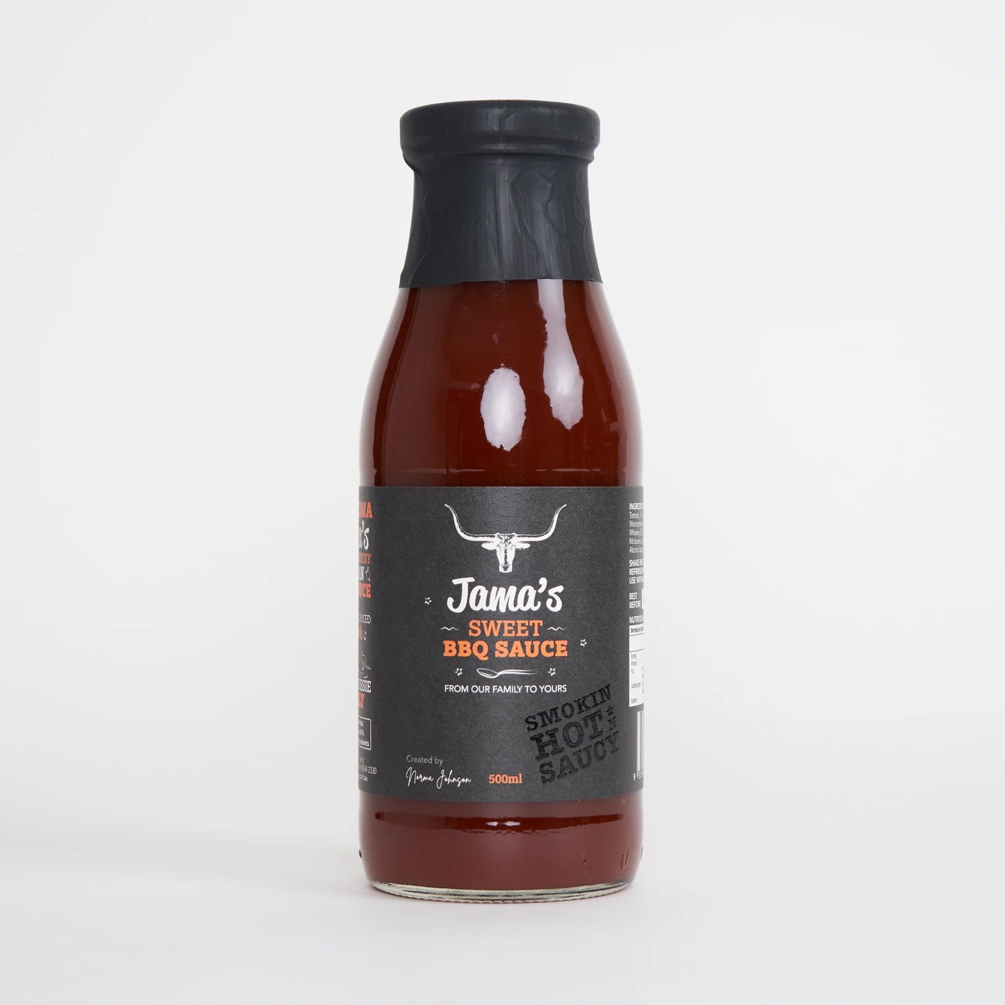 SMOKIN HOT N SAUCY Jama’s Sweet BBQ Sauce 500ml The Rub Hub